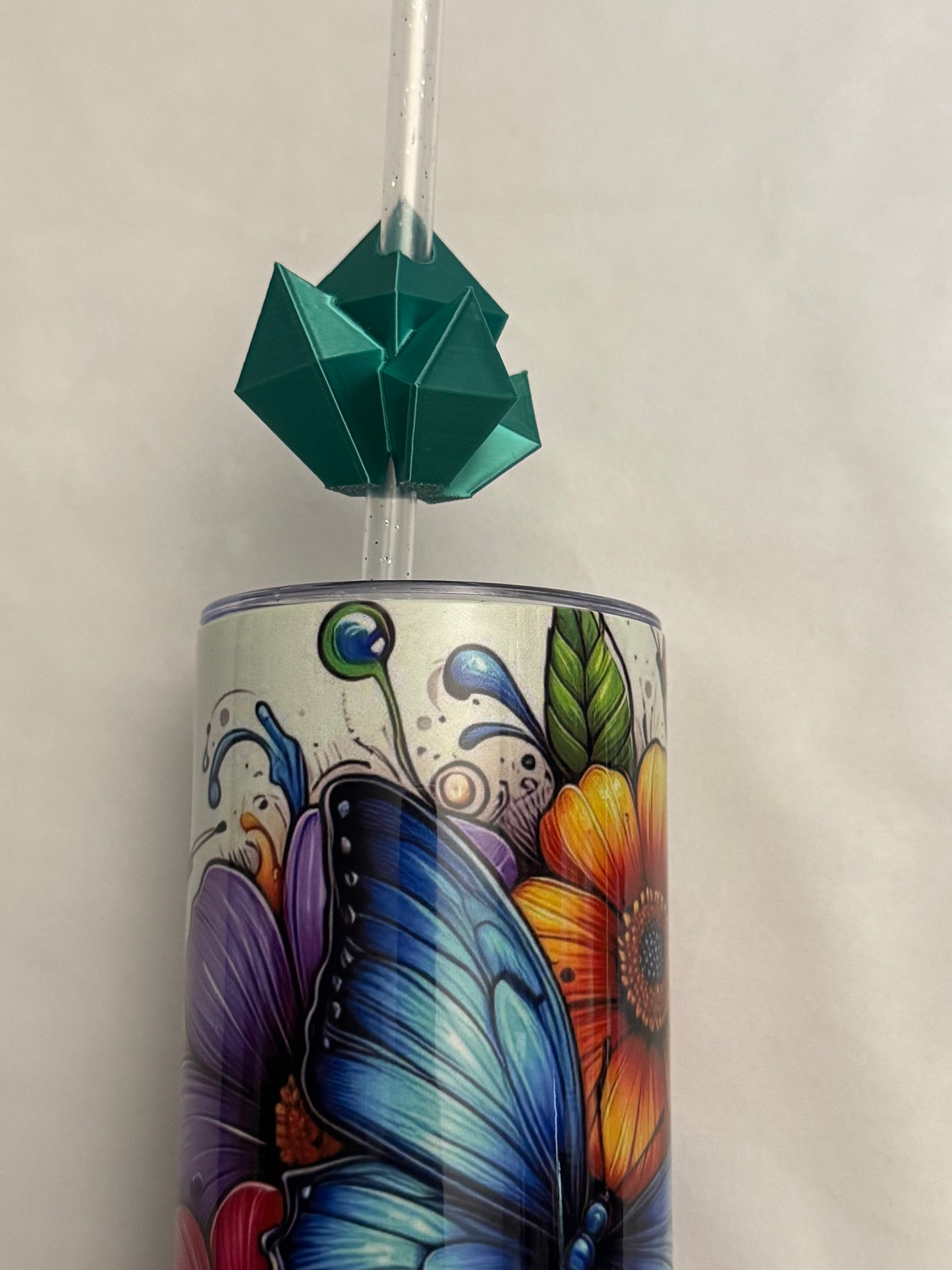 3d Printed Straw Topper - Emerald Crystal