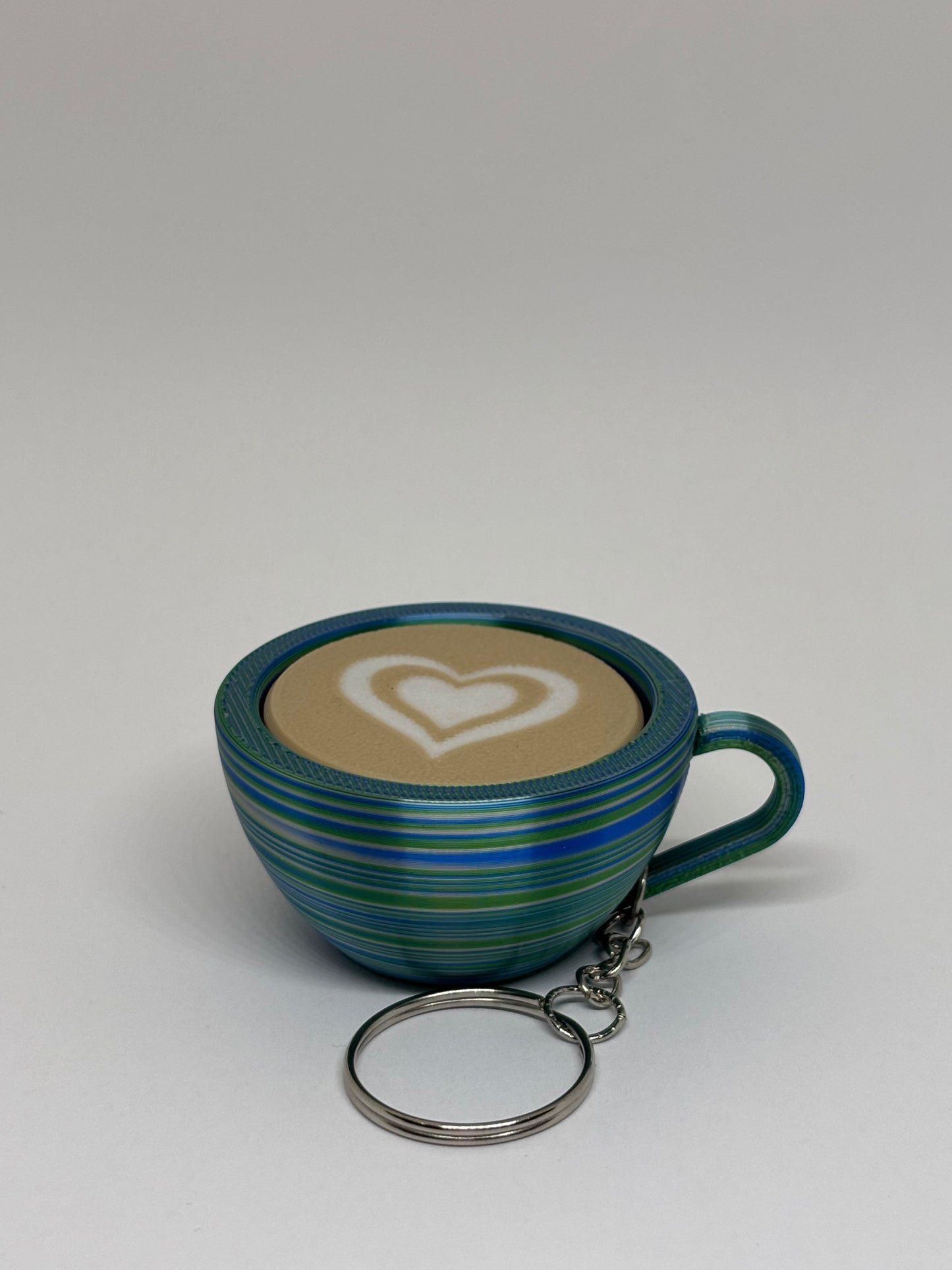 3D Marble Heart Clicker Keyring - Candy 1
