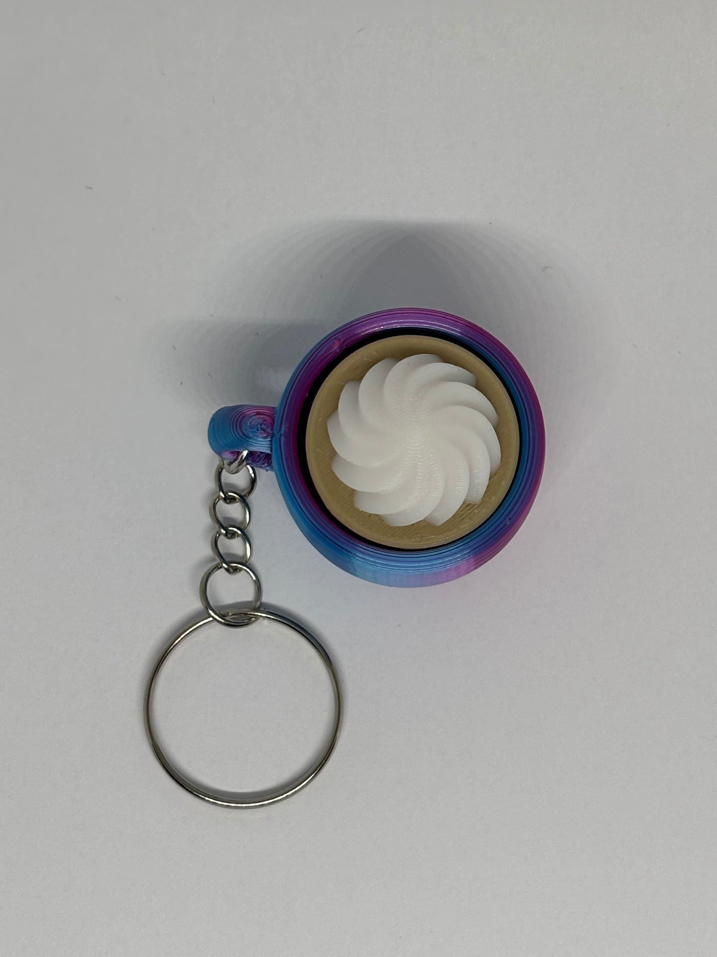 3D Whipped Cream Clicker Keyring - Rose Red/Blue