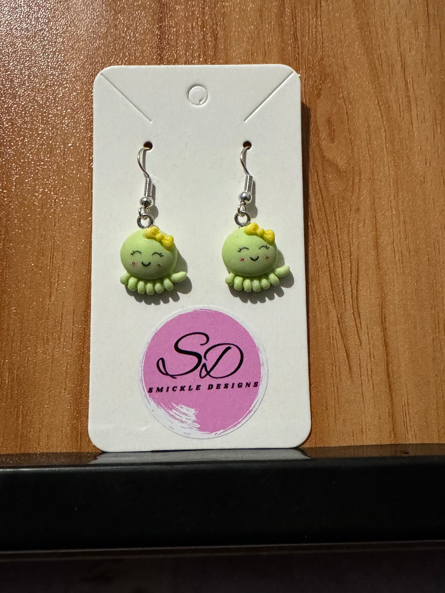 Green Octopus Earrings