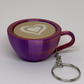 3D Marble Heart Coffee Clicker Keyring - Red/Purple