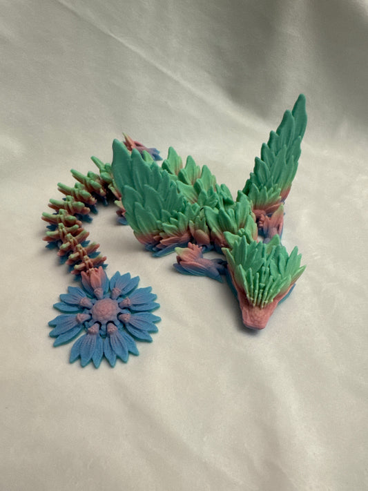 3D Sunflower Winged Dragon