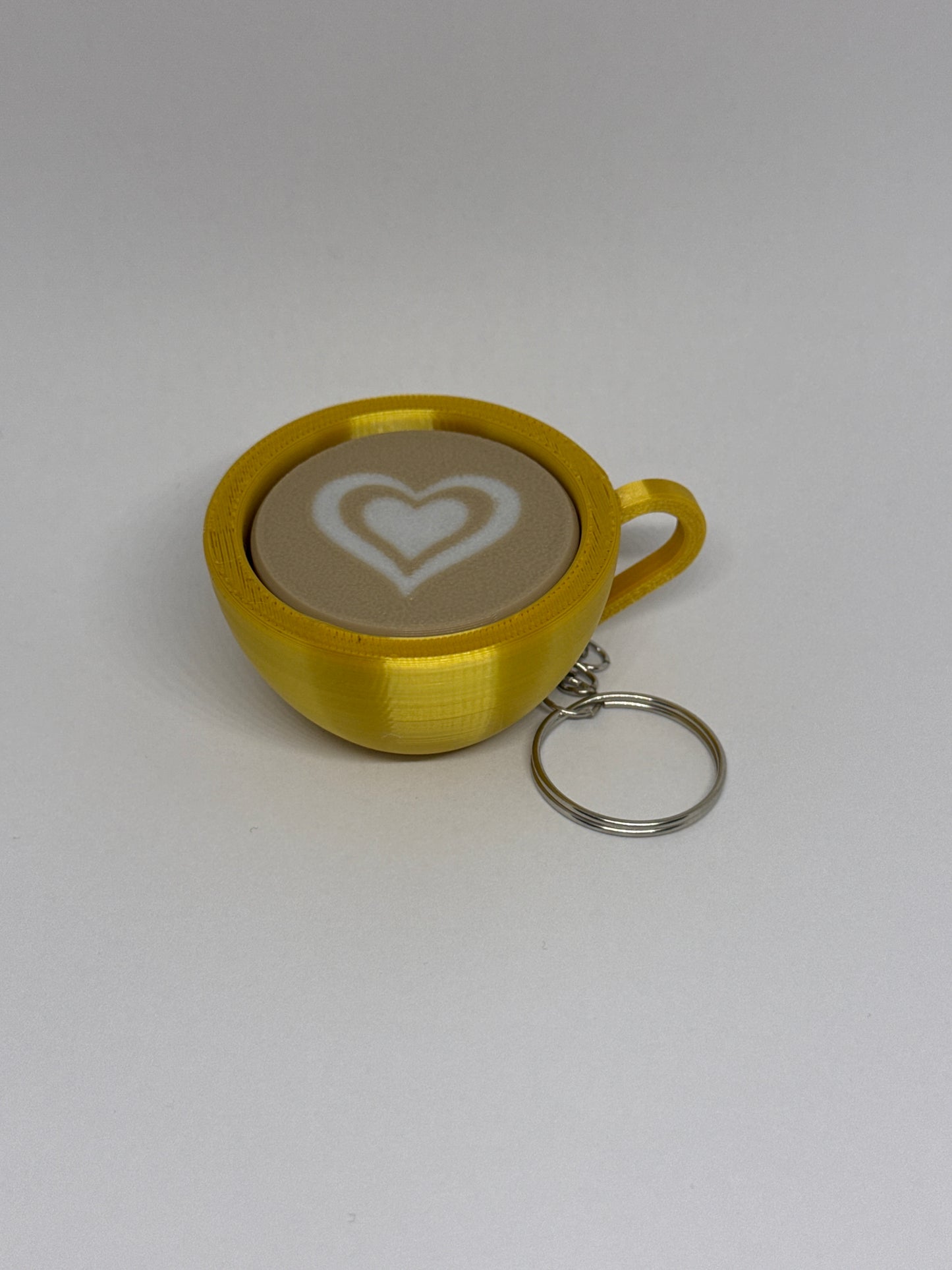 3D Marble Heart Clicker Keyring - Gold