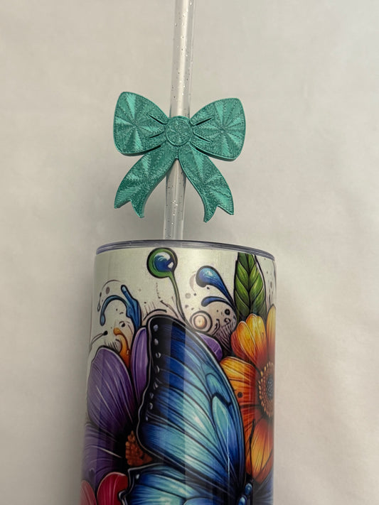 3d Printed Straw Topper - Emerald Bow
