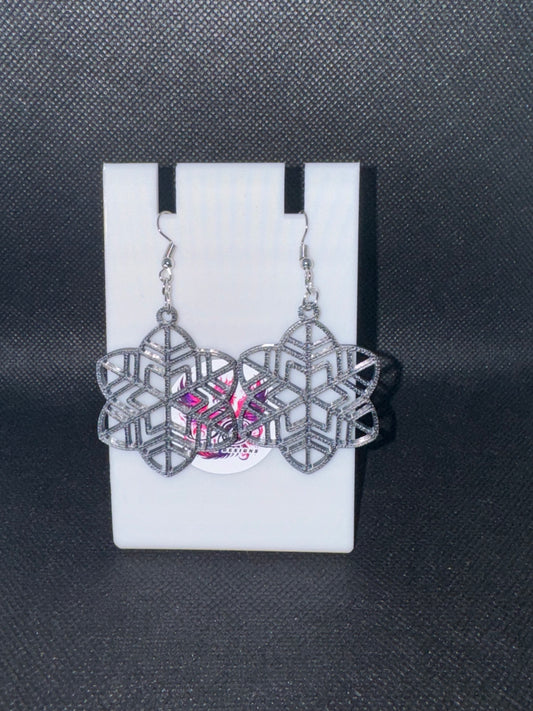3D Earrings - Snowflake