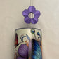 3d Printed Straw Topper - Purple Flower