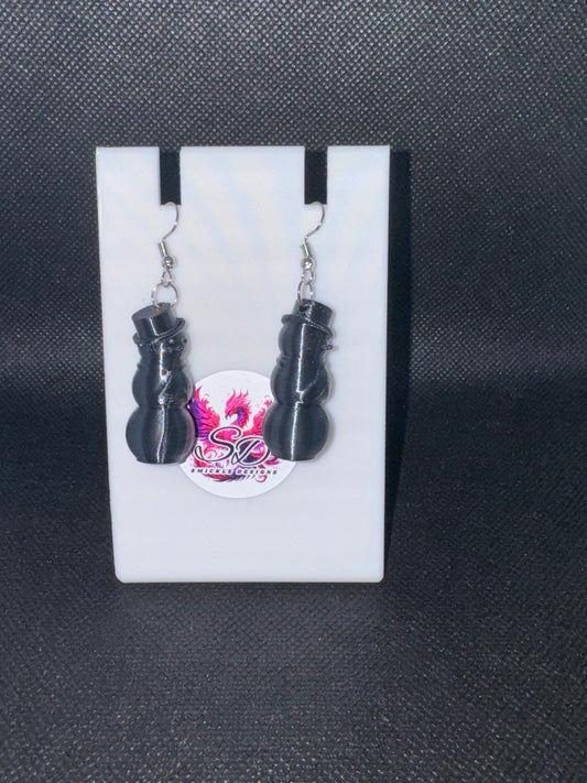3D Earrings - Snowman