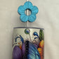 3d Printed Straw Topper - Blue Flower