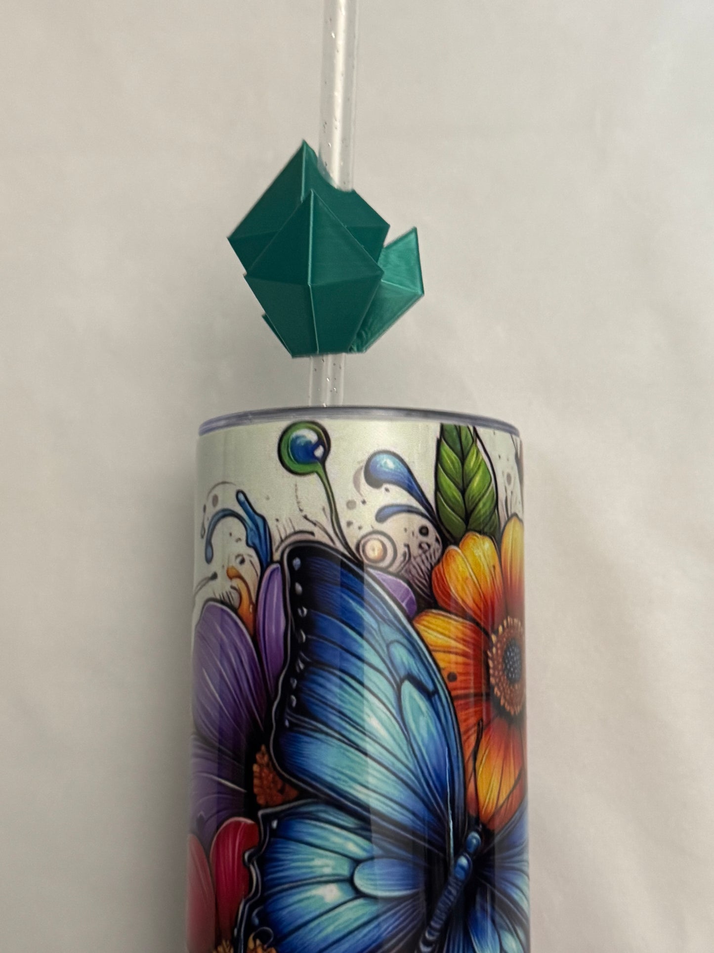 3d Printed Straw Topper - Emerald Crystal
