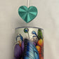 3d Printed Straw Topper - Emerald Heart