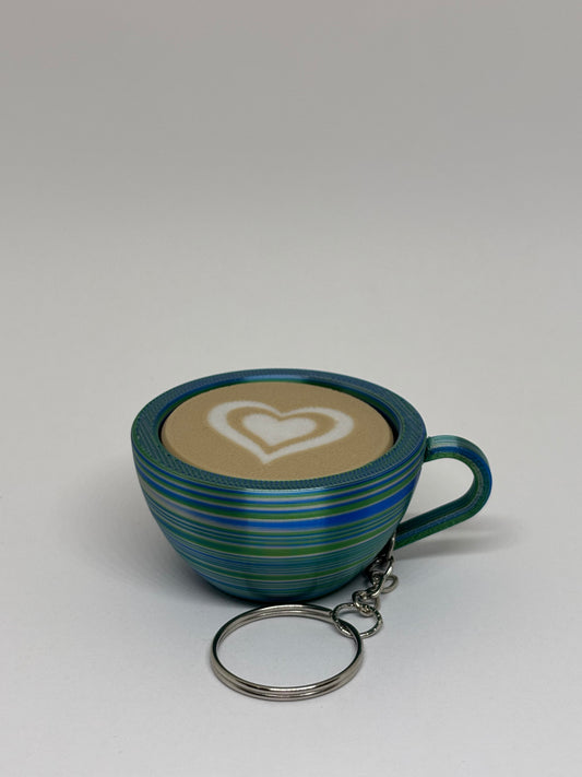 3D Marble Heart Clicker Keyring - Candy 1