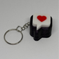 3D Heart Message Clicker Keyring - Purple Glitter