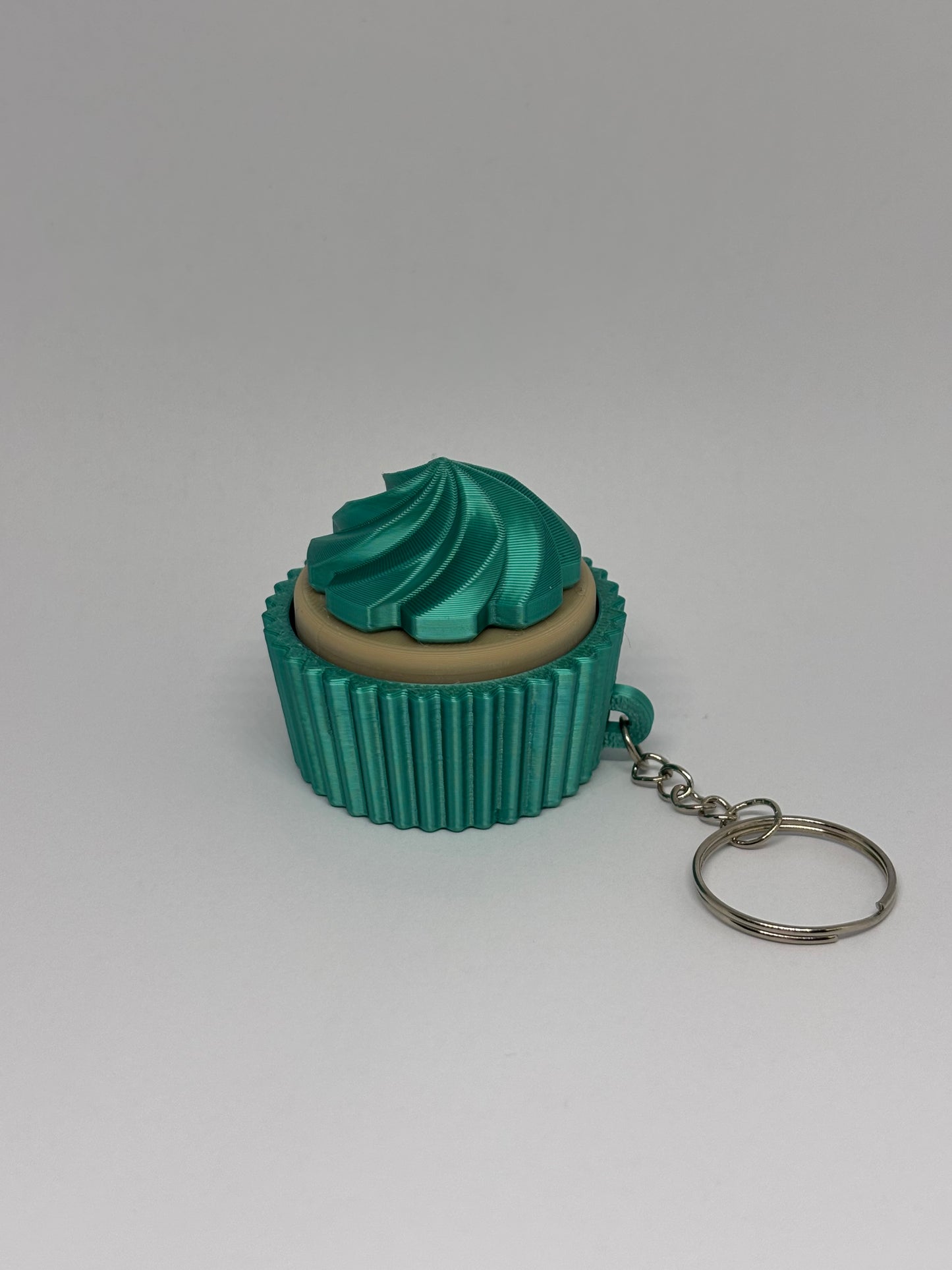 3D Cupcake Clicker Keyring - Emerald