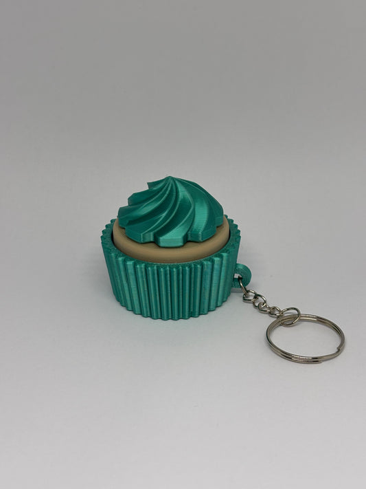 3D Cupcake Clicker Keyring - Emerald