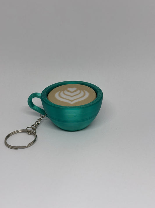 3D Marble Swirl Clicker Keyring - Emerald