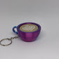 3D Marble Swirl Clicker Keyring - Rose Red/Blue
