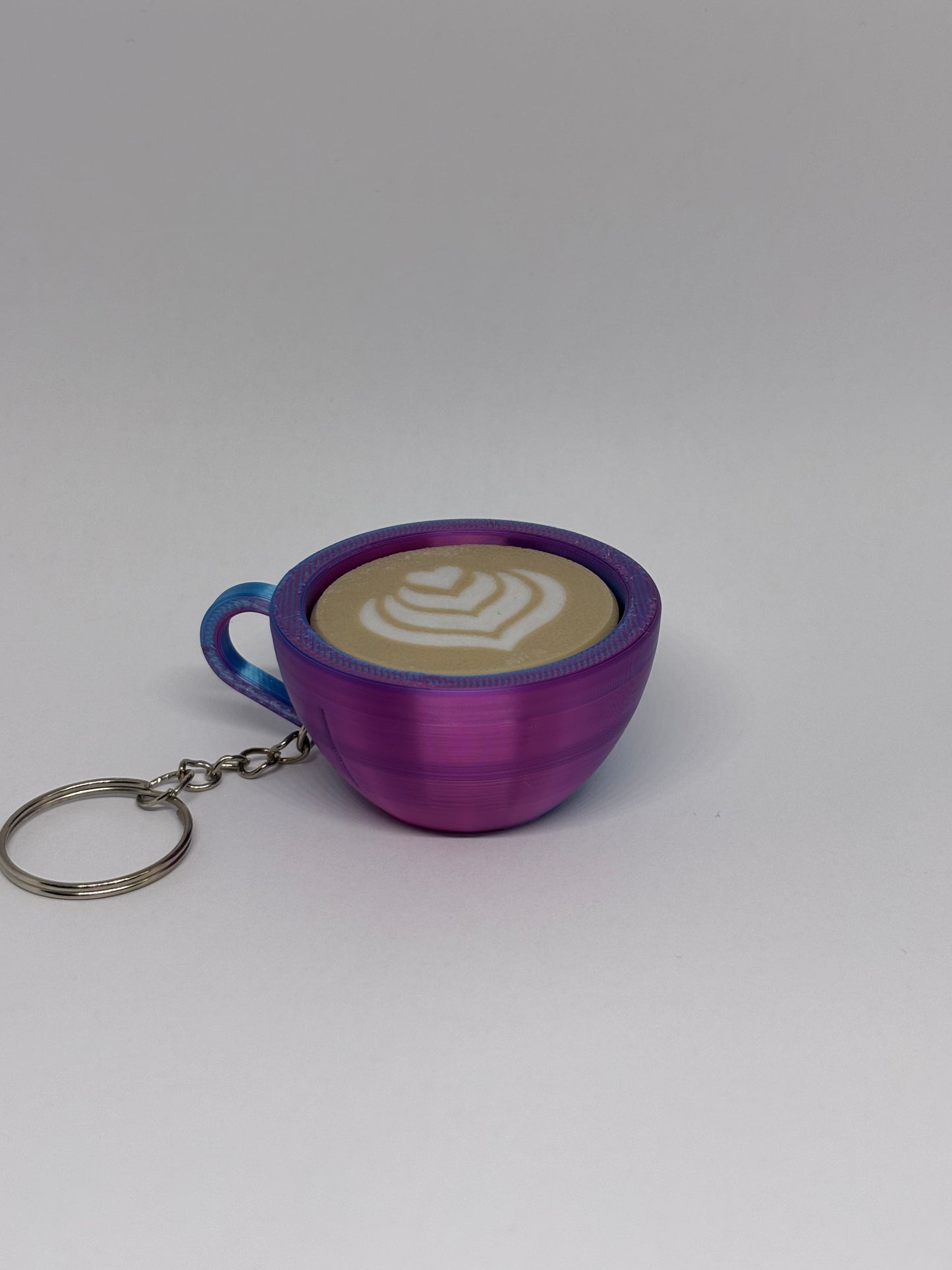 3D Marble Swirl Clicker Keyring - Rose Red/Blue