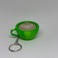 3D Marble Heart Clicker Keyring - Green