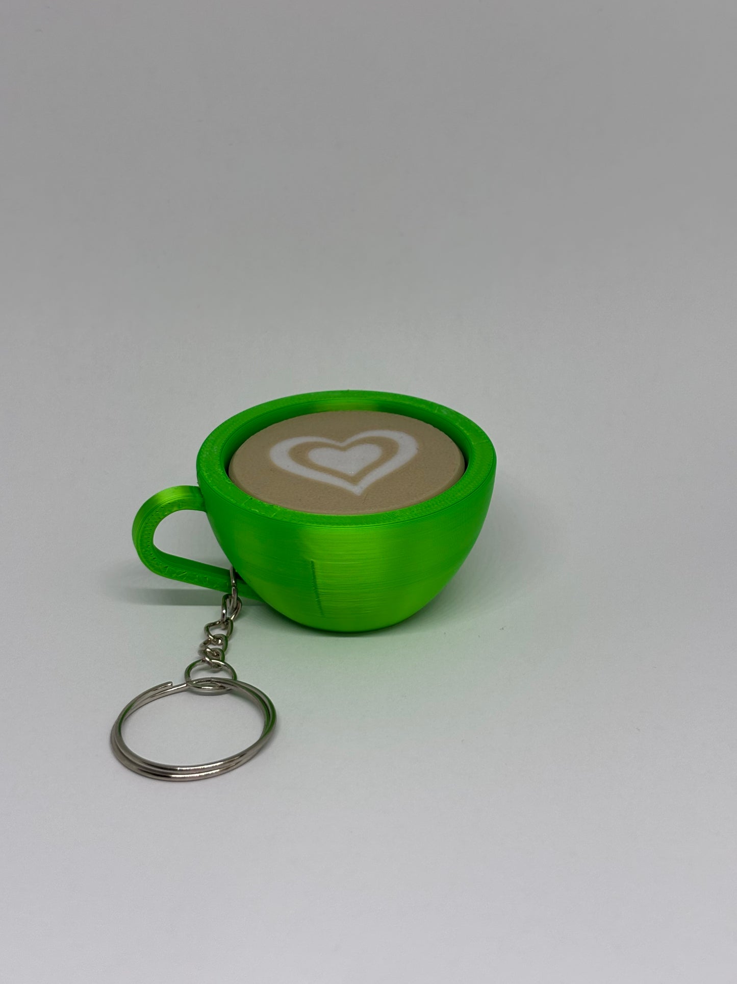 3D Marble Heart Clicker Keyring - Green