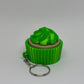 3D Cupcake Clicker Keyring - Green