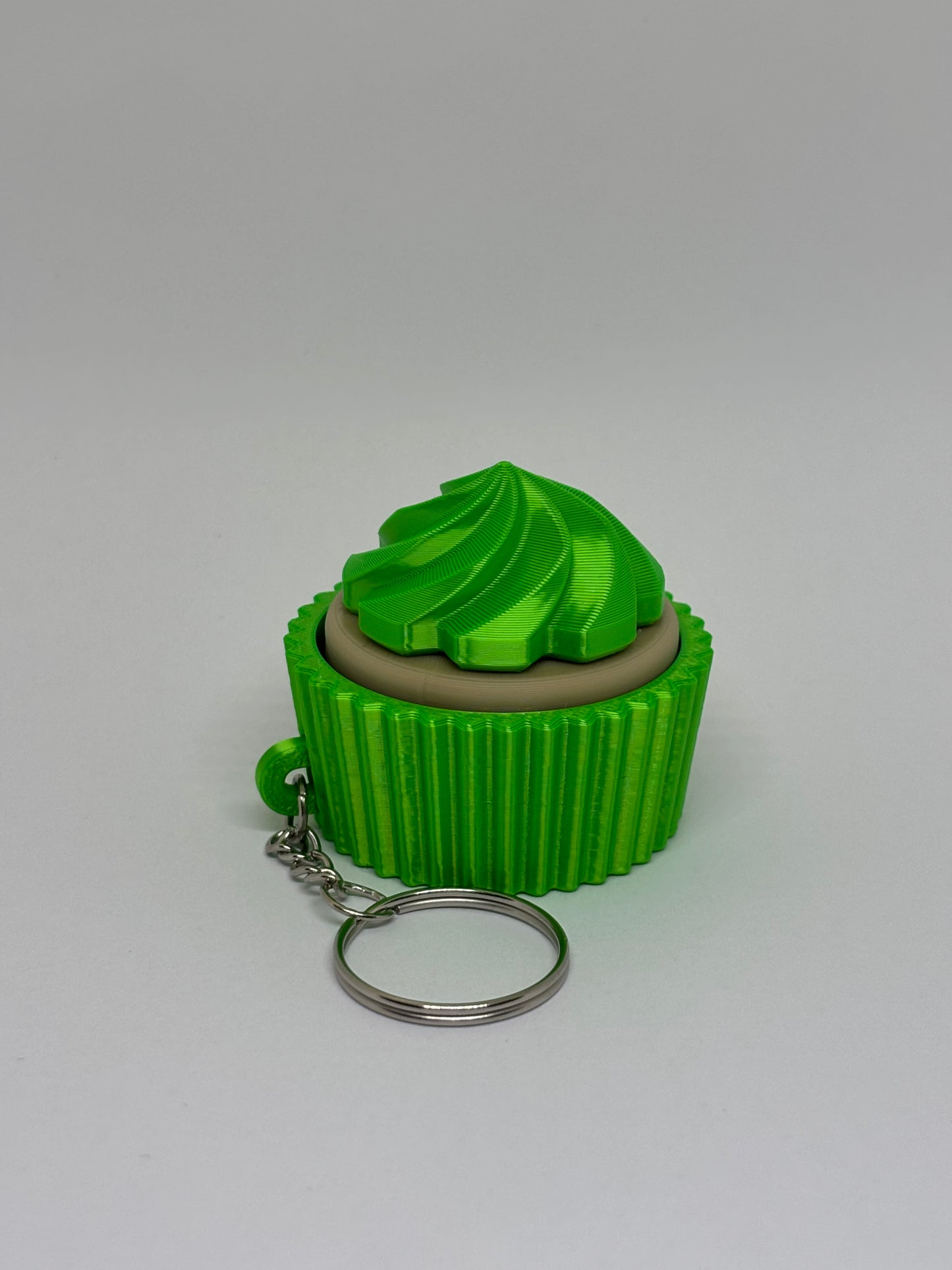 3D Cupcake Clicker Keyring - Green