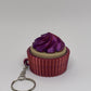 3D Cupcake Clicker Keyring - Red/Purple