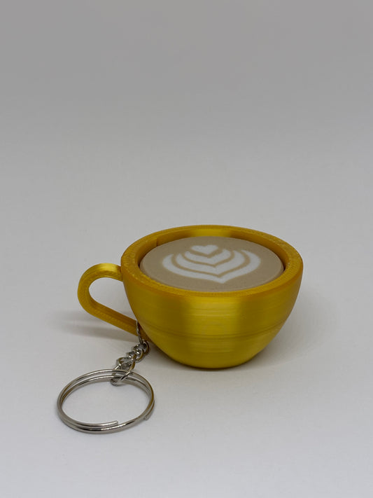 3D Marble Swirl Clicker Keyring - Gold