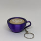 3D Marble Heart Clicker Keyring - Purple/Black