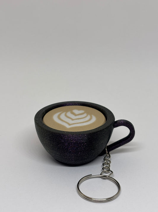3D Marble Swirl Clicker Keyring - Purple Glitter