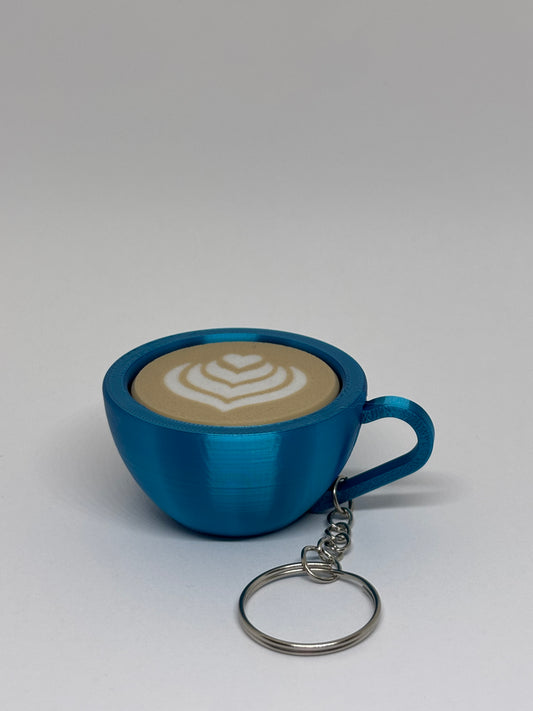 3D Marble Swirl Clicker Keyring - Teal