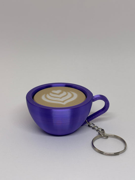 3D Marble Swirl Clicker Keyring - Purple