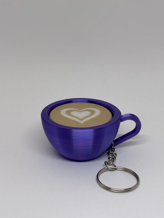 3D Marble Heart Clicker Keyring - Purple