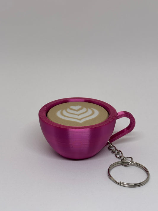3D Marble Swirl Clicker Keyring - Rose Red