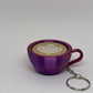 3D Marble Swirl Coffee Clicker Keyring - Red/Purple