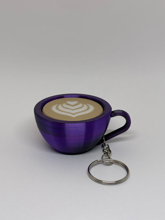 3D Marble Swirl Clicker Keyring - Purple/Black