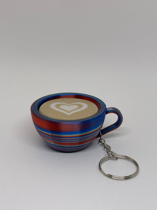 3D Marbled Heart Clicker Keyring - Candy 2