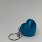 3D Heart Macaron Clicker Keyring - Teal