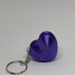 3D Heart Macaron Clicker Keyring - Purple