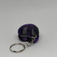 3D Heart Macaron Clicker Keyring - Purple/Black