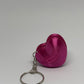 3D Heart Macaron Clicker Keyring - Rose Red