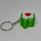 3D Heart Message Clicker Keyring - Green