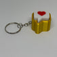 3D Heart Message Clicker Keyring - Gold