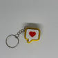 3D Heart Message Clicker Keyring - Gold