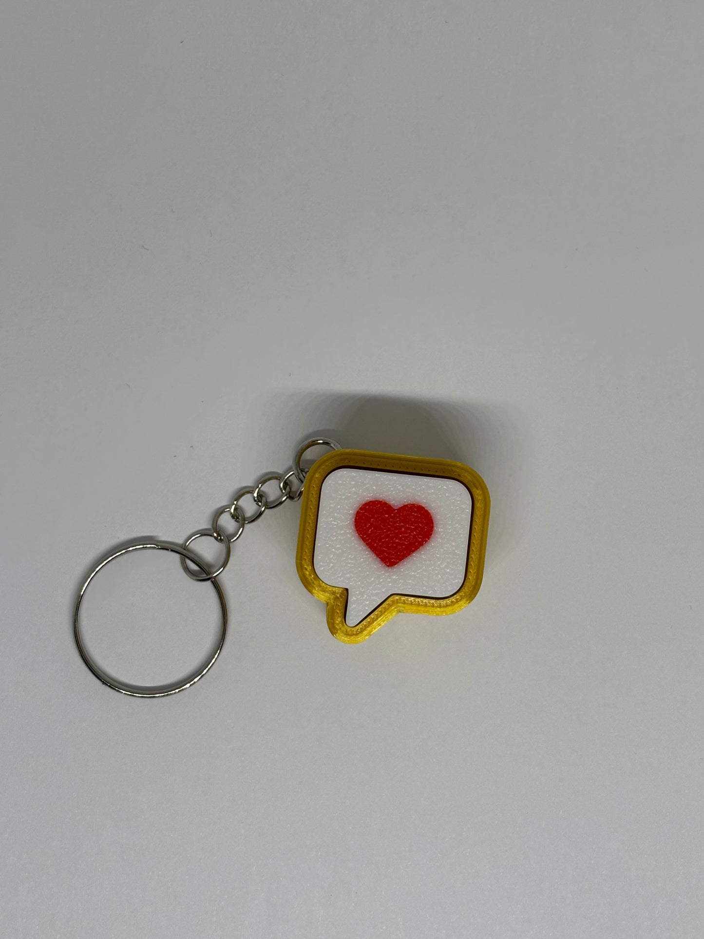 3D Heart Message Clicker Keyring - Gold