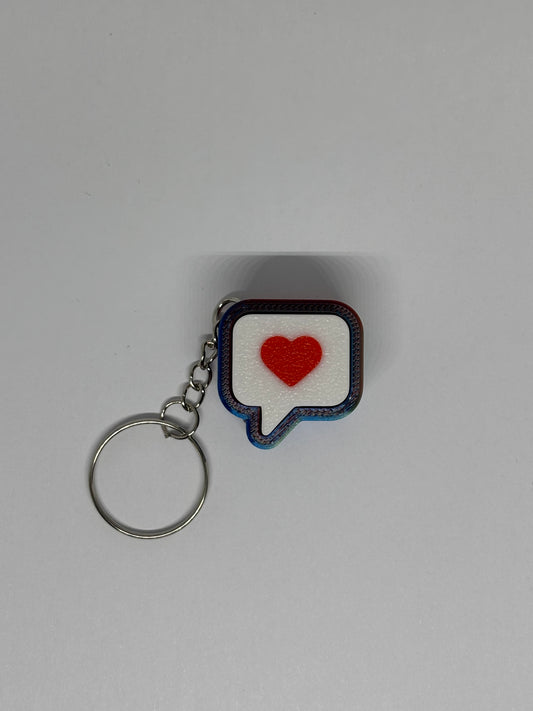 3D Heart Message Clicker Keyring - Candy 2