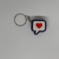 3D Heart Message Clicker Keyring - Purple/Black