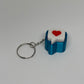 3D Heart Message Clicker Keyring - Teal