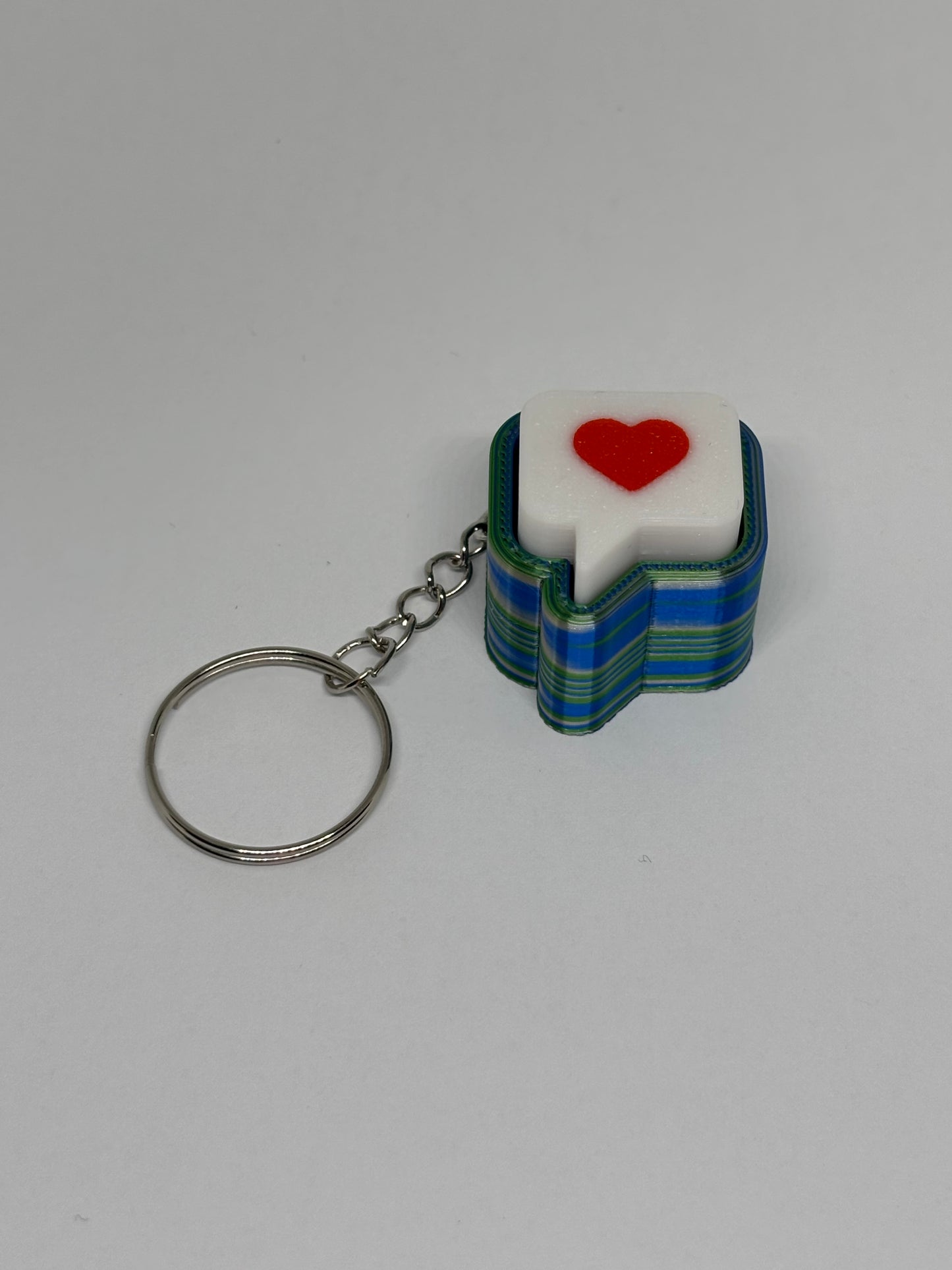 3D Heart Message Clicker Keyring - Candy 1