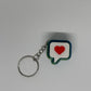 3D Heart Message Clicker Keyring - Candy 1
