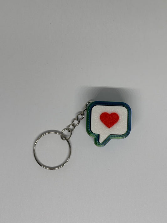 3D Heart Message Clicker Keyring - Candy 1